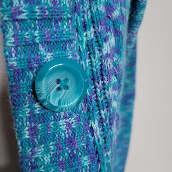 Kirra Hooded Cardigan Womens XS Button Up Fall Winter Casual Pockets Colorful - Picture 2 of 11